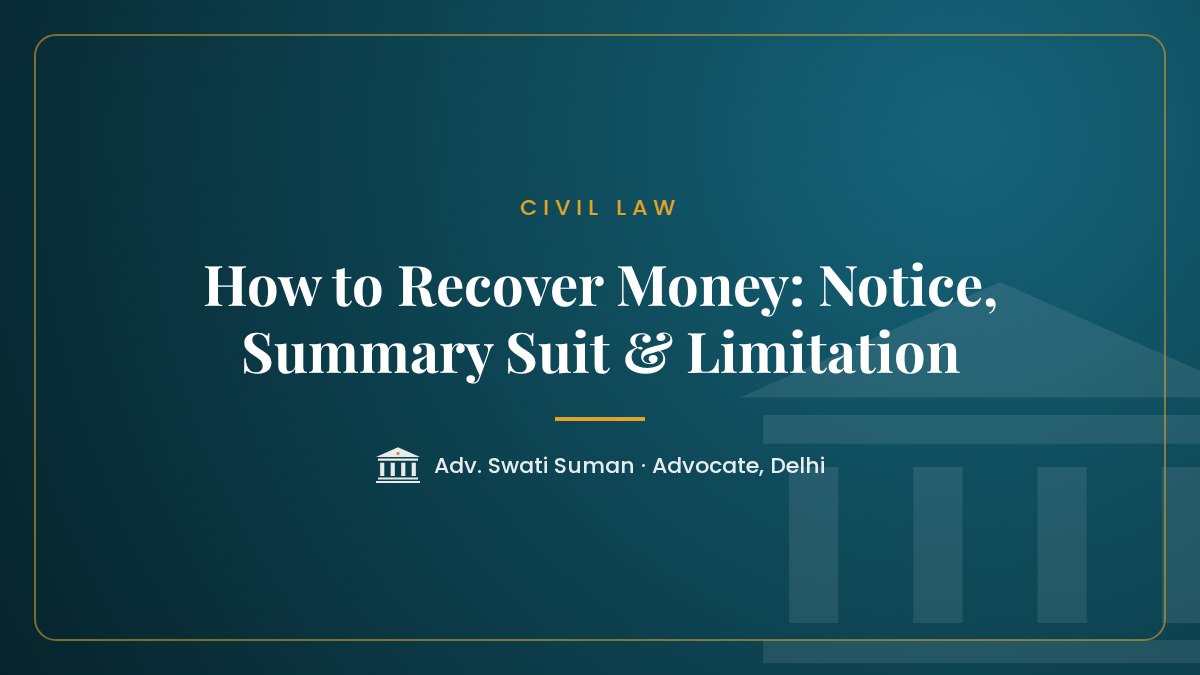 Money recovery suit in Delhi – summary suit under Order 37 CPC